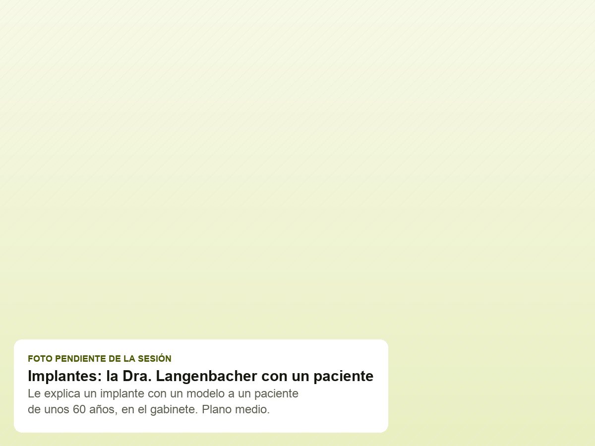 La Dra. Langenbacher explica un implante dental a un paciente
